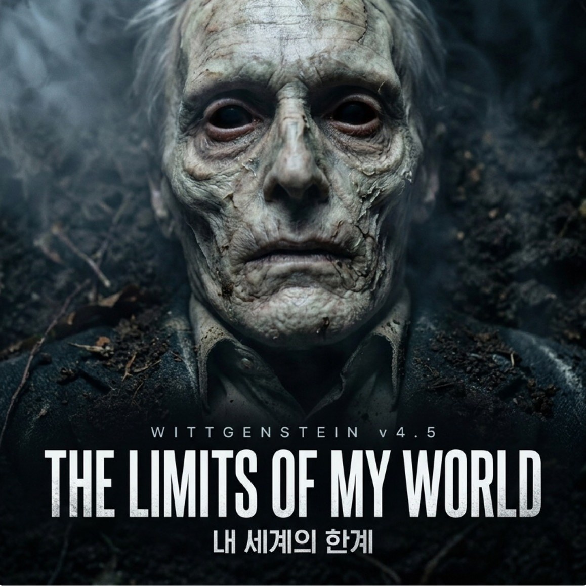 The Limits of My World poster — Wittgenstein's decayed body lying in the soil, WITTGENSTEIN v4.5